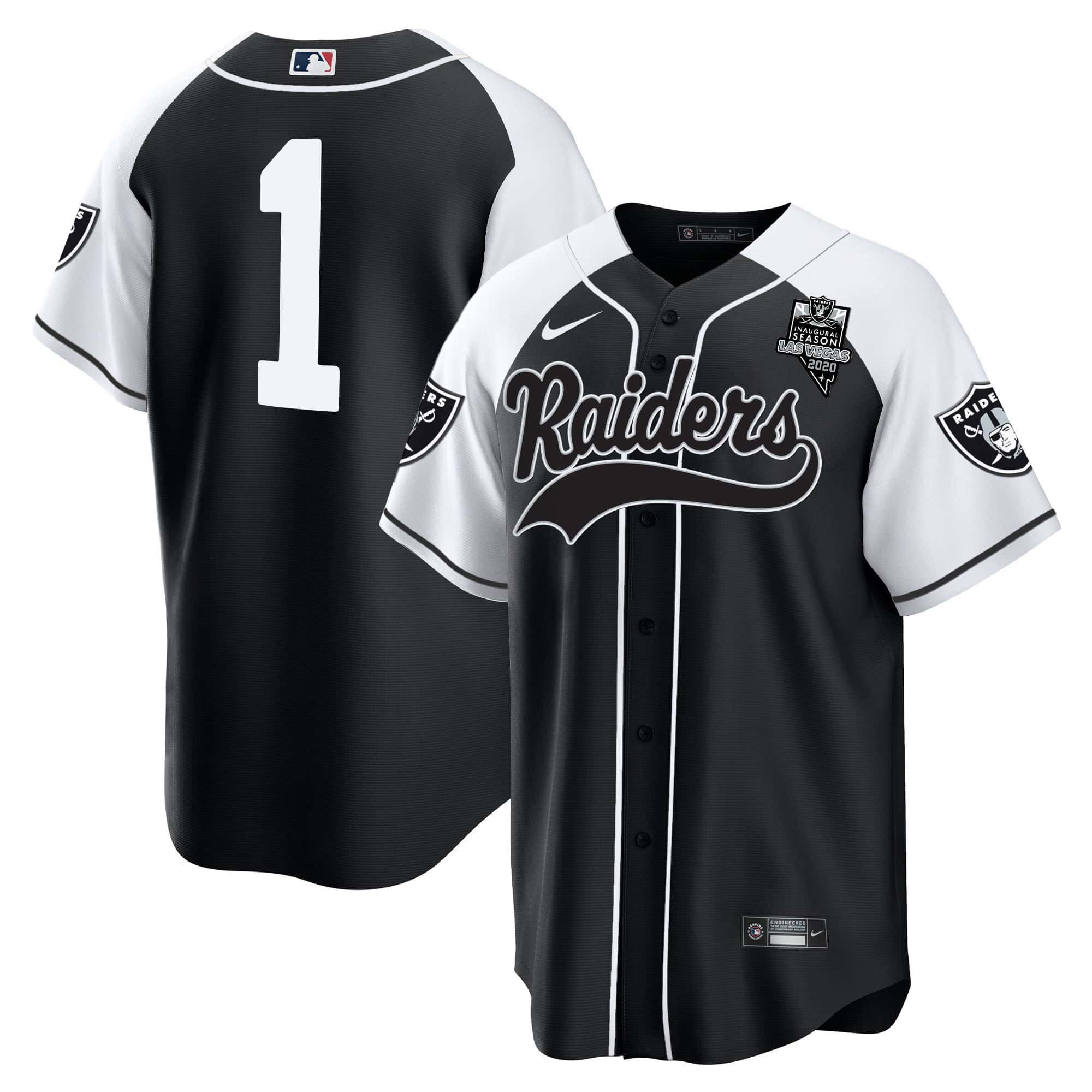 Men Oakland Raiders #1 No Name Black 2024 Nike Vapor Baseball NFL Jersey style 1